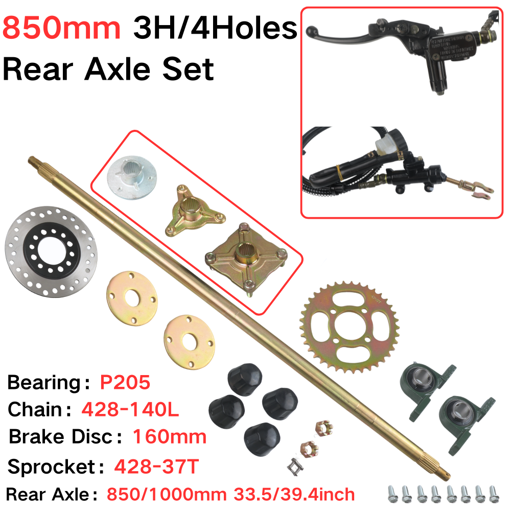 Sprocket - 850mm achteras complete set met 428
