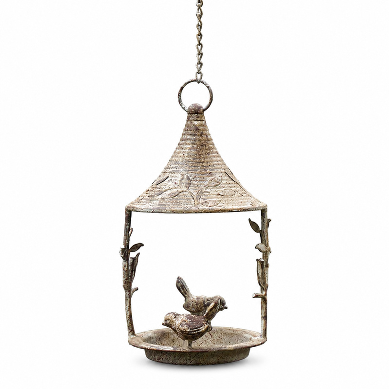 Xcm Chain - Hangende Vogelvoederbak, Rustieke Vintage Metalen Vogelbad