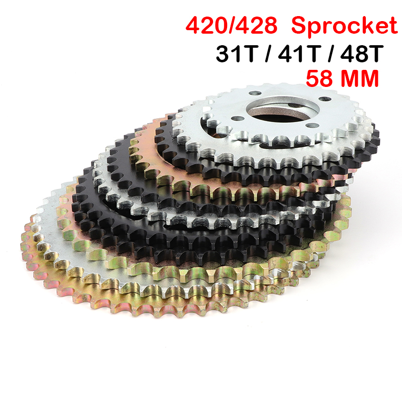 428 Chain - Motorfiets 420/428 Chain 37T/41T/48T Tanden 58Mm